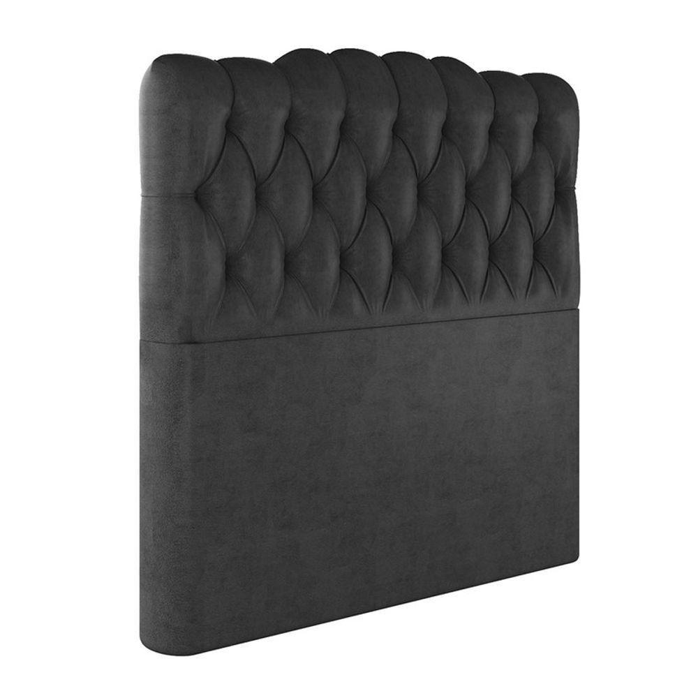 Cabeceira Estofada Queen 160 Cm Prisma Veludo Preto - 2