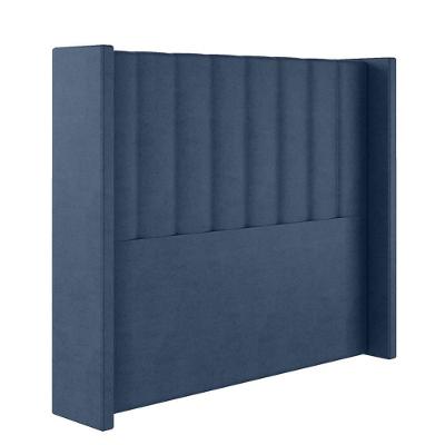 Cabeceira Estofada King 195 Cm Turquesa Veludo Azul Marinho