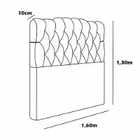 Cabeceira Estofada Queen 160 Cm Prisma Veludo Verde - 3
