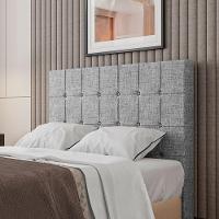 Cabeceira Estofada King 195 Cm Turmalina Linho Cinza - 1