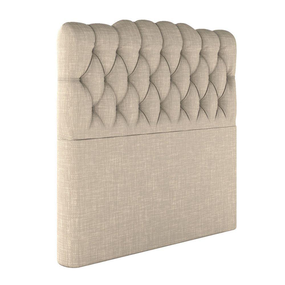 Cabeceira Estofada Queen 160 Cm Prisma Linho Bege - 2