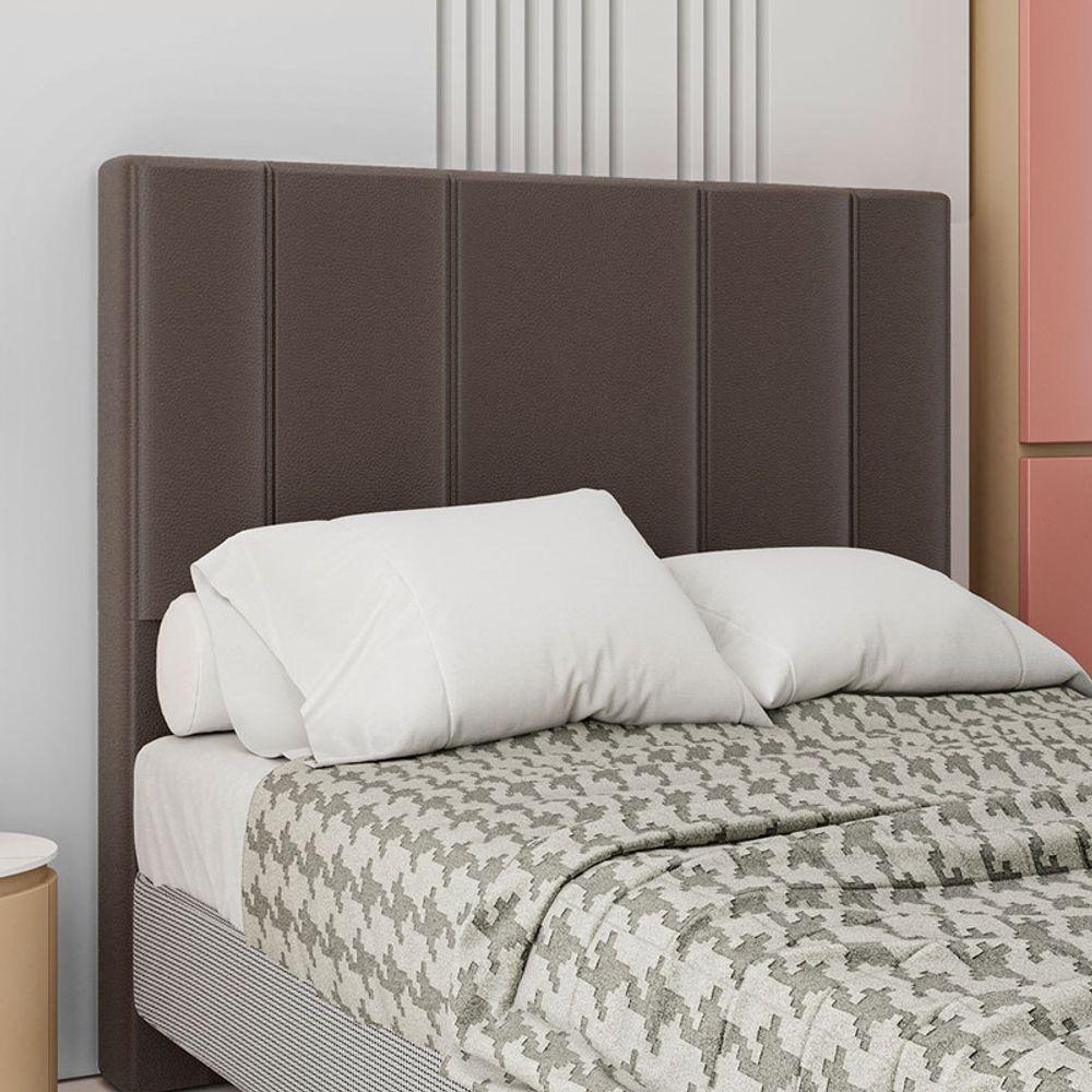 Cabeceira Estofada Queen 160 Cm Rubi Corino Marrom - 1