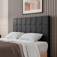 Cabeceira Estofada King 195 Cm Turmalina Corino Preto - 1