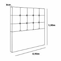 Cabeceira Estofada Solteiro 90 Cm Safira Corino Bege - 3
