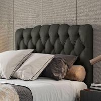 Cabeceira Estofada Queen 160 Cm Prisma Veludo Marrom - 1