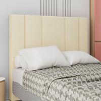 Cabeceira Estofada Solteiro 90 Cm Rubi Linho Creme - 1