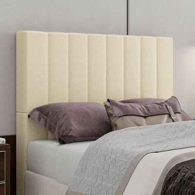 Cabeceira Estofada Queen 160 Cm Esmeralda Linho Creme