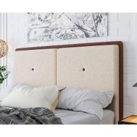 Cabeceira Estofada Queen 160 Cm Coral Linho Bege - 2