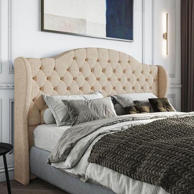 Cabeceira Estofada Queen 160 Cm Cristal Linho Bege