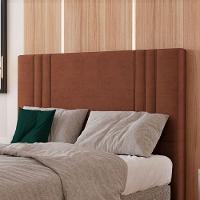 Cabeceira Estofada Queen 160 Cm Diamante Veludo Terracota - 1