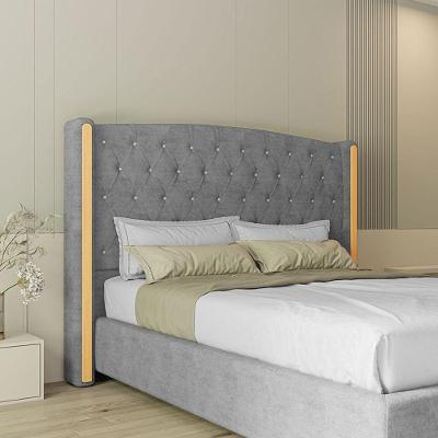 Cabeceira Estofada King 195 Cm Zirconio Veludo Cinza