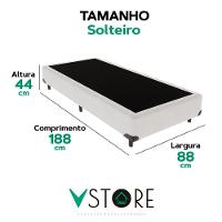 Cama Box Solteiro Branco V-store 88x188x44 - 3