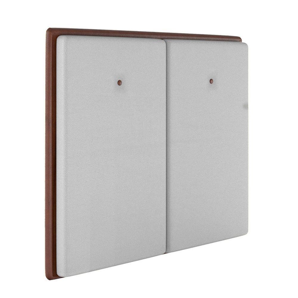 Cabeceira Estofada Queen 160 Cm Coral Corino Branco - 1