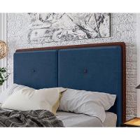 Cabeceira Estofada Queen 160 Cm Coral Veludo Azul Marinho - 2