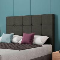 Cabeceira Estofada Solteiro 90 Cm Safira Veludo Marrom - 2