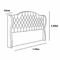 Cabeceira Estofada King 195 Cm Cristal Veludo Marrom - 3