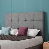 Cabeceira Estofada Solteiro 90 Cm Safira Veludo Cinza - 2