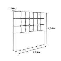 Cabeceira Estofada King 195 Cm Turmalina Corino Branco - 3