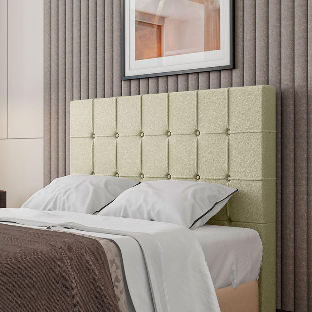 Cabeceira Estofada King 195 Cm Turmalina Corino Bege - 1