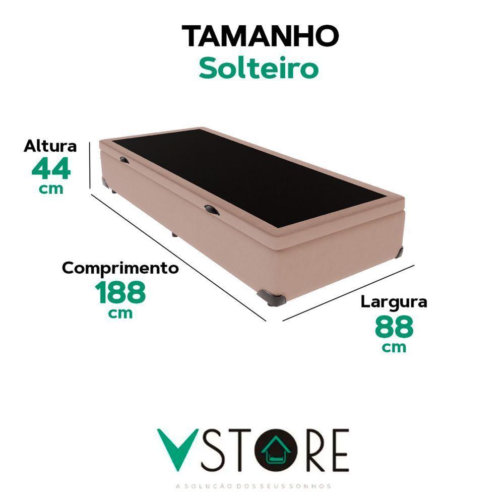 Cama Box Baú Solteiro Bege V-store 88x188x44 - 3