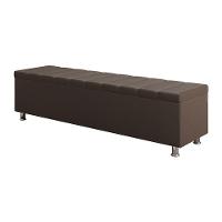 Calçadeira Baú Recamier Estofado Queen 160 Cm ônix Corino Marrom - 2