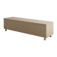 Calçadeira Baú Recamier Estofado King 195 Cm ônix Linho Bege - 2