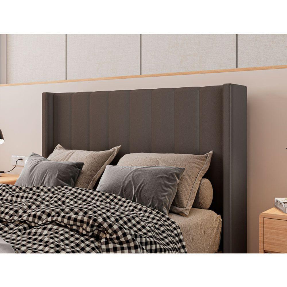 Cabeceira Estofada Solteiro 90 Cm Turquesa Corino Marrom - 2