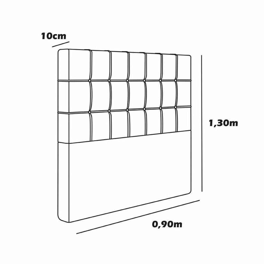 Cabeceira Estofada Solteiro 90 Cm Turmalina Linho Bege - 3