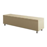 Calçadeira Baú Recamier Estofado Casal 140 Cm ônix Linho Creme - 2