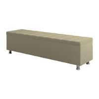 Calçadeira Baú Recamier Estofado Casal 140 Cm ônix Corino Bege - 2