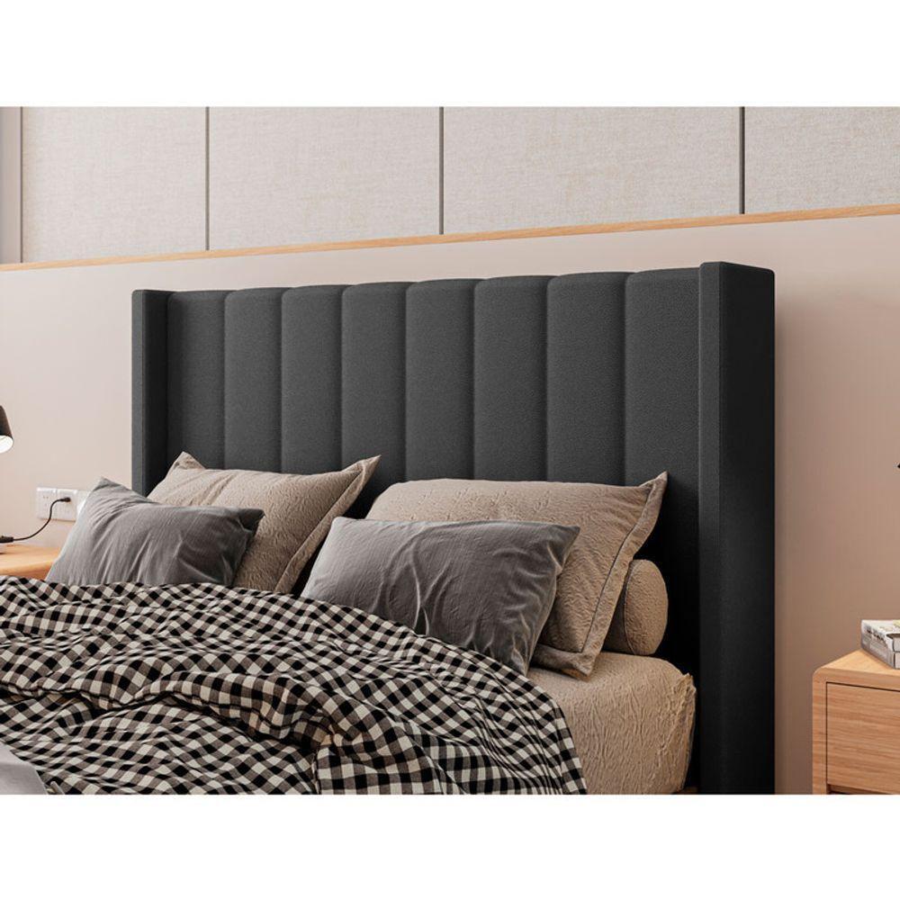 Cabeceira Estofada Solteiro 90 Cm Turquesa Corino Preto - 2