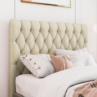 Cabeceira Estofada Queen 160 Cm Topázio Linho Creme