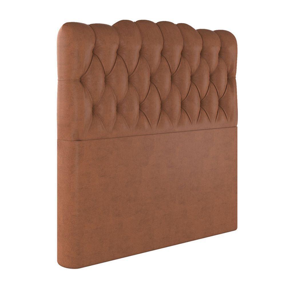 Cabeceira Estofada Solteiro 90 Cm Prisma Veludo Terracota - 2