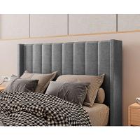 Cabeceira Estofada Solteiro 90 Cm Turquesa Veludo Cinza - 2