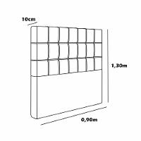 Cabeceira Estofada Solteiro 90 Cm Turmalina Corino Bege - 3