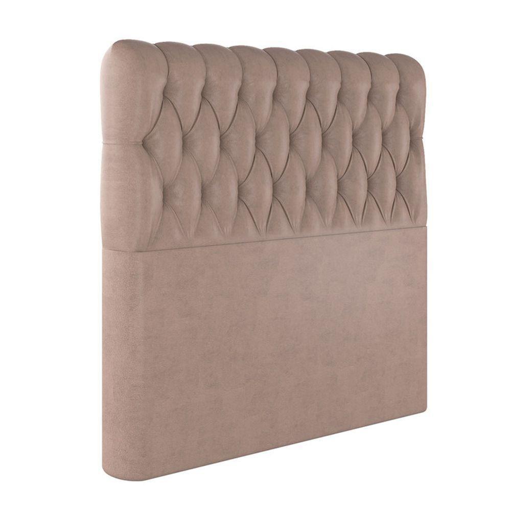 Cabeceira Estofada Solteiro 90 Cm Topázio Veludo Rose - 2