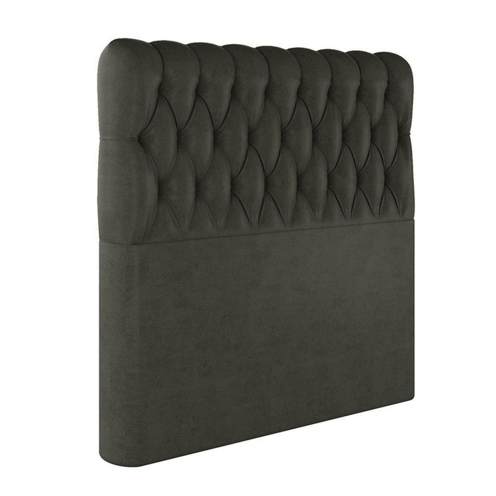 Cabeceira Estofada Solteiro 90 Cm Topázio Veludo Marrom - 2