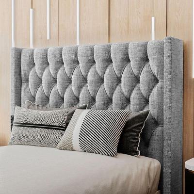 Cabeceira Estofada Solteiro 90 Cm Pérola Linho Cinza