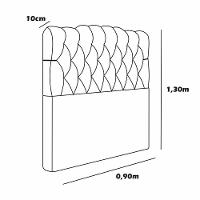 Cabeceira Estofada Solteiro 90 Cm Prisma Veludo Verde - 3