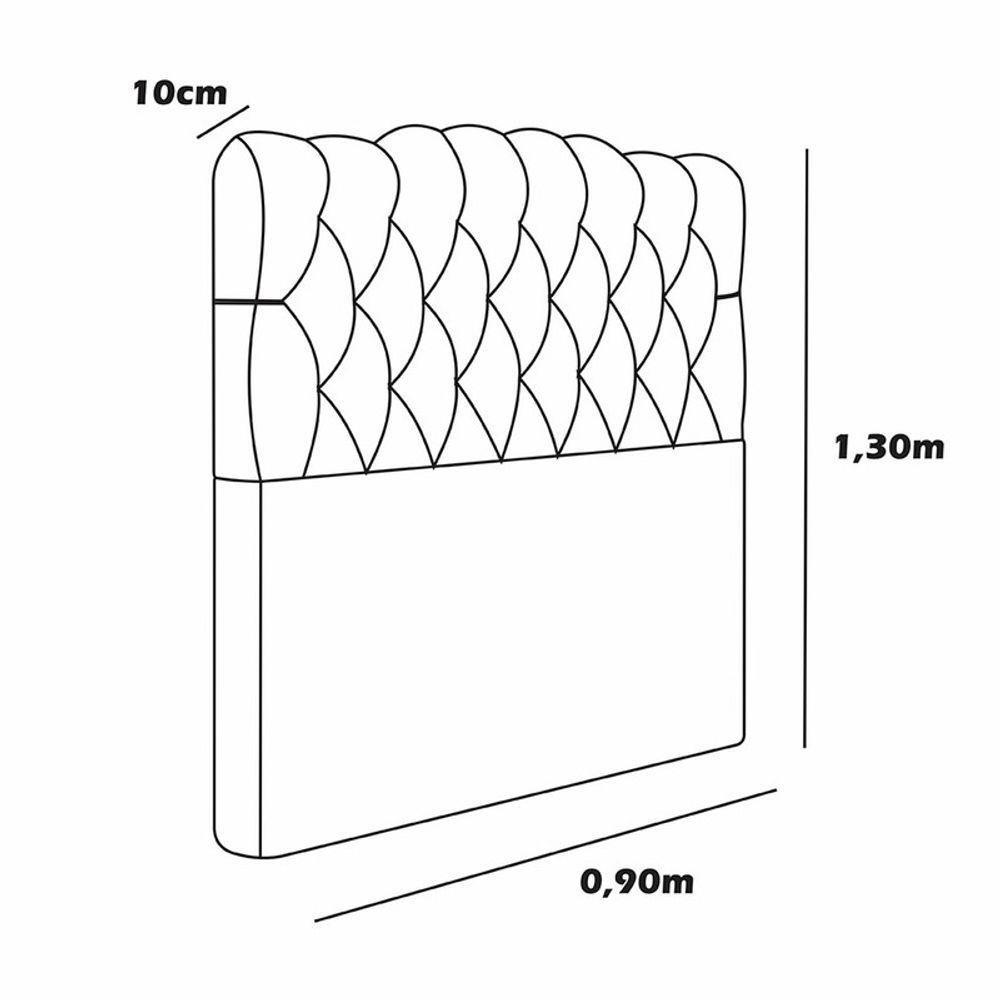 Cabeceira Estofada Solteiro 90 Cm Prisma Linho Bege - 3