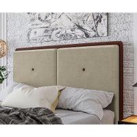 Cabeceira Estofada Queen 160 Cm Coral Veludo Bege - 2