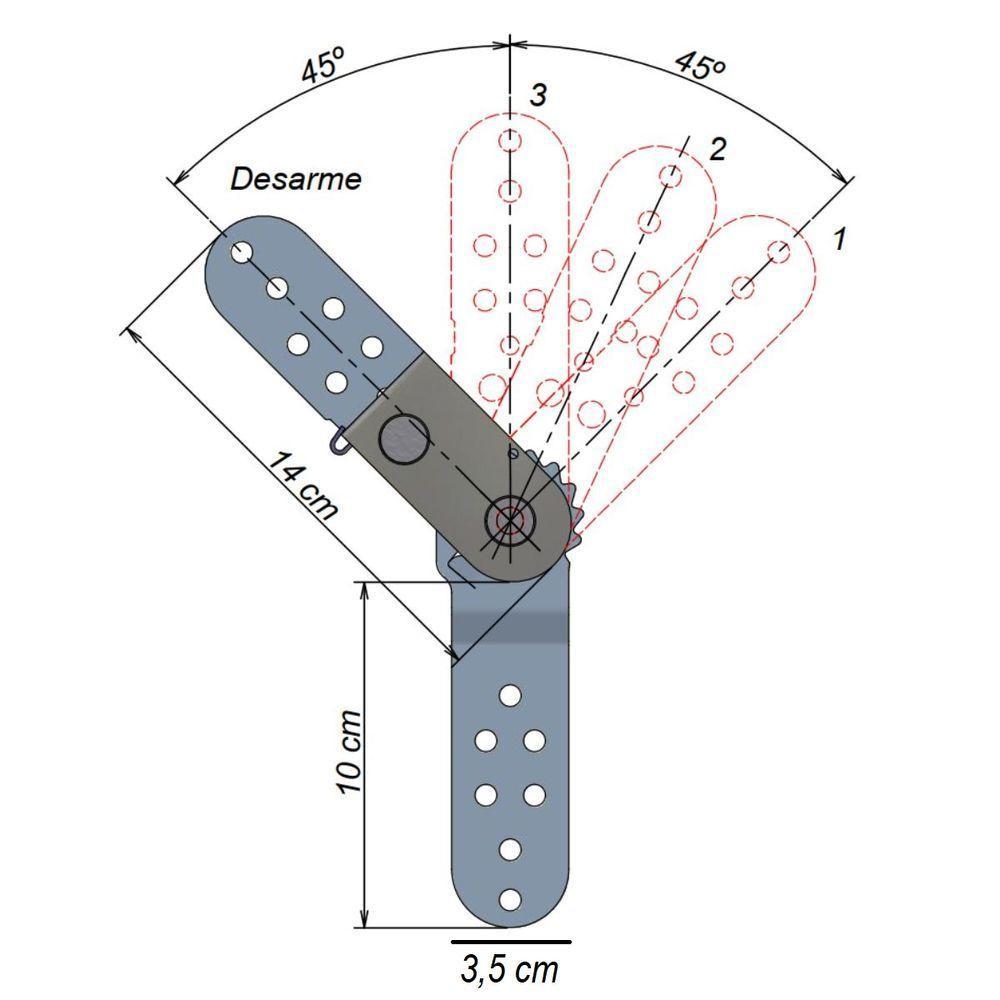 Par Catraca 45° 3 Regulagens Slim C/ Suporte Sofá Reclinável - 5