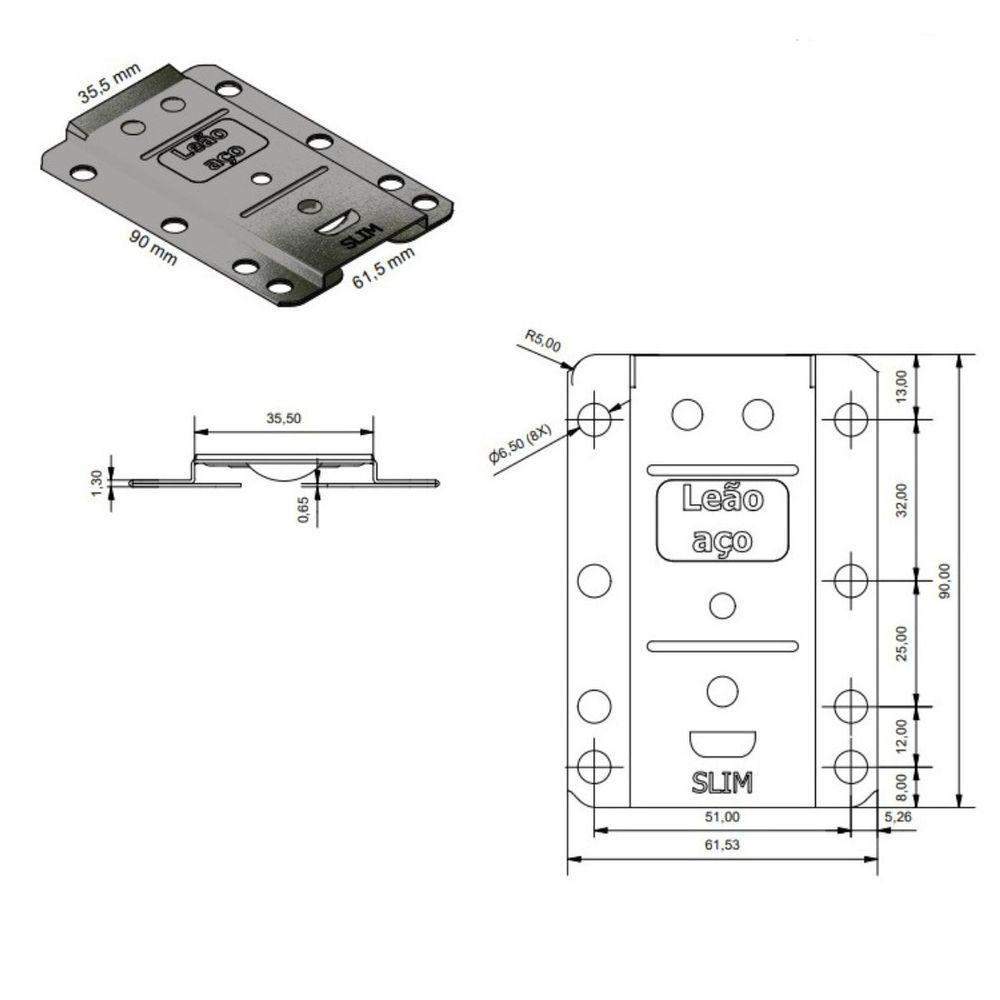Par Catraca 45° 3 Regulagens Slim C/ Suporte Sofá Reclinável - 7