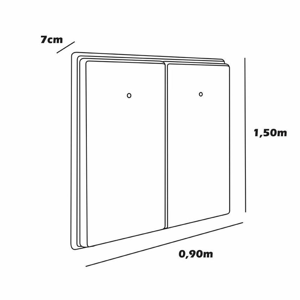 Cabeceira Estofada Solteiro 90 Cm Coral Corino Branco - 3