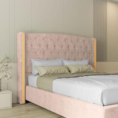 Cabeceira Estofada King 195 Cm Zirconio Veludo Rose