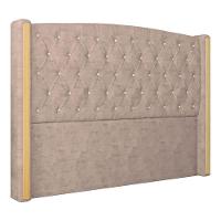 Cabeceira Estofada King 195 Cm Zirconio Veludo Rose - 2