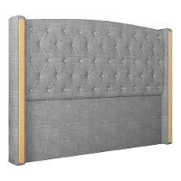 Cabeceira Estofada Queen 160 Cm Zirconio Linho Cinza - 2