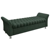 Recamier Puff Estofado Queen 160 Cm ágata Veludo Verde - 2