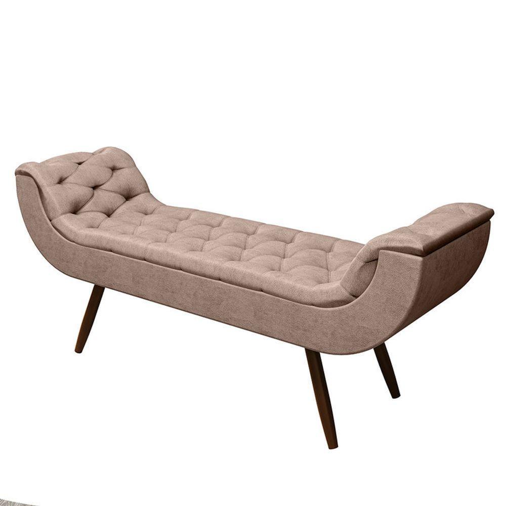 Recamier Puff Estofado Queen 160 Cm Drusa Veludo Rose - 2