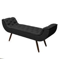 Recamier Puff Estofado Queen 160 Cm Drusa Veludo Preto - 2